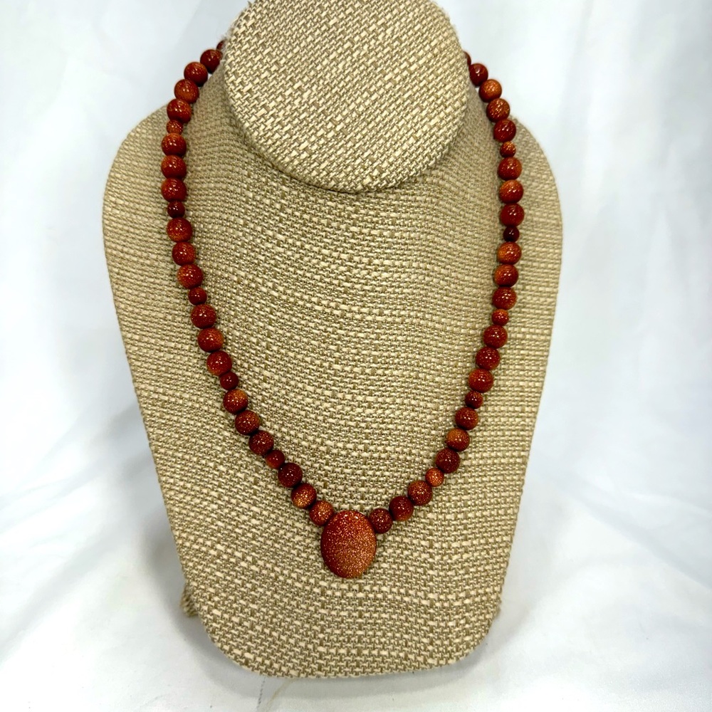 VTG sandstone beaded necklace